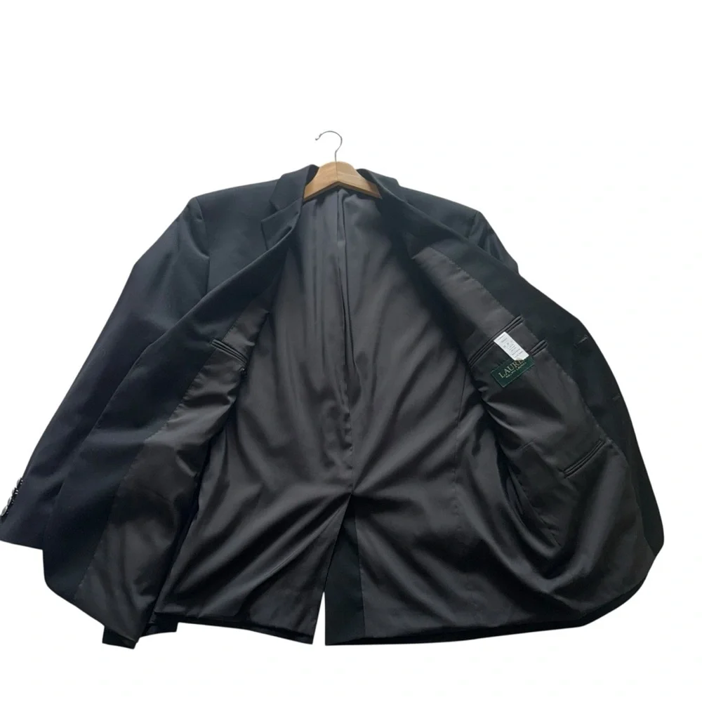 Men’s Lauren Ralph Lauren Wool Black Two-Button Blazer Jacket 44S